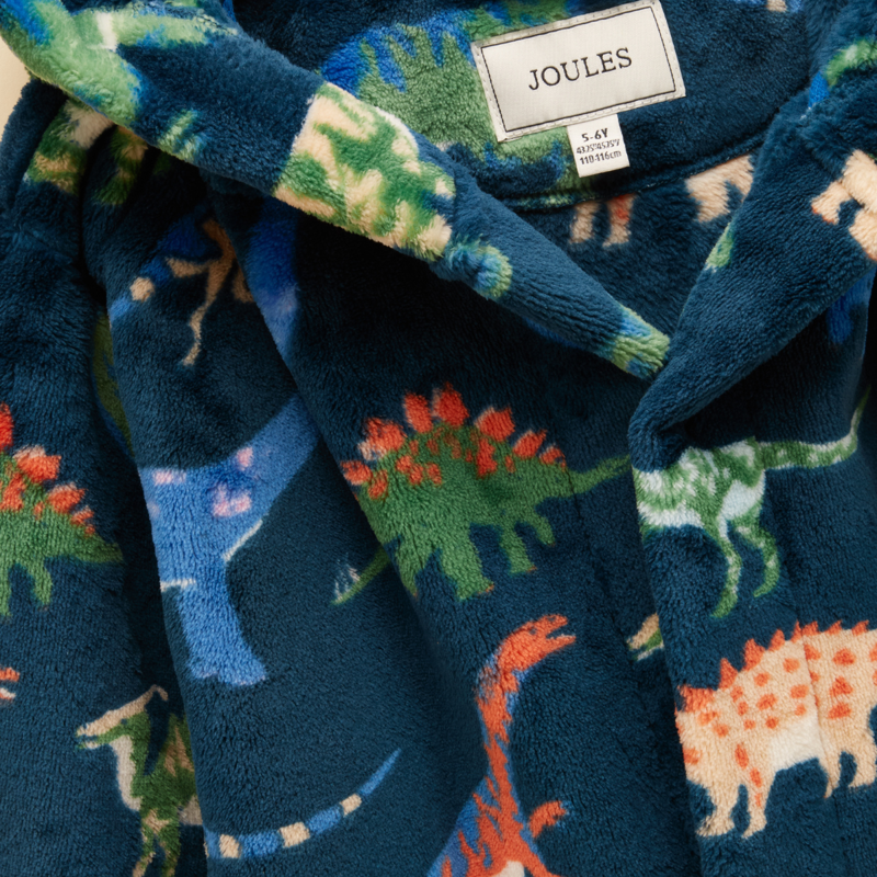 Joules Boys' Snug Dressing Gown - Navy Dino-3
