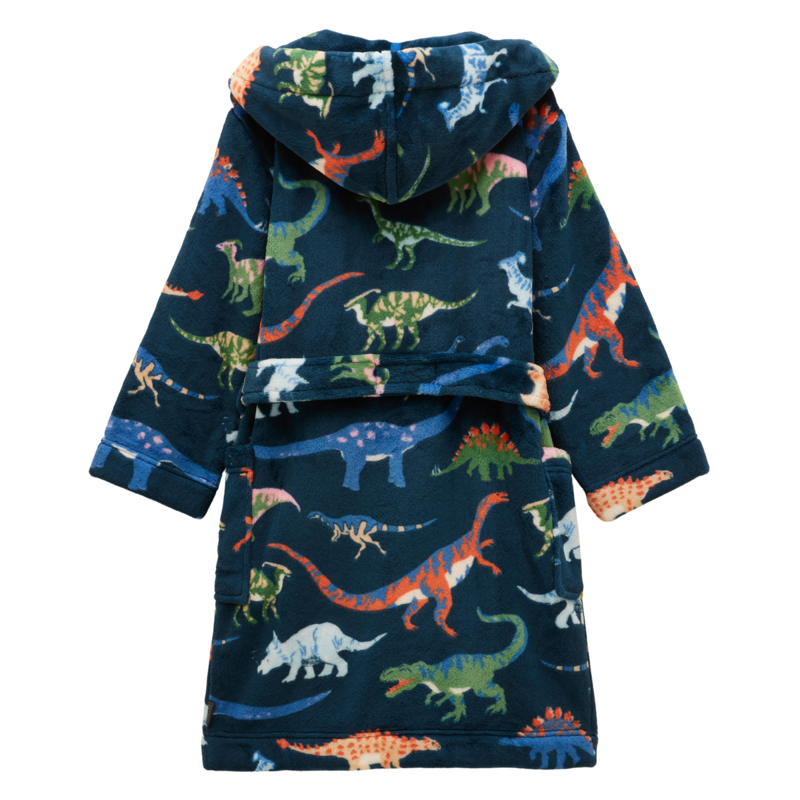Joules Boys' Snug Dressing Gown - Navy Dino-1