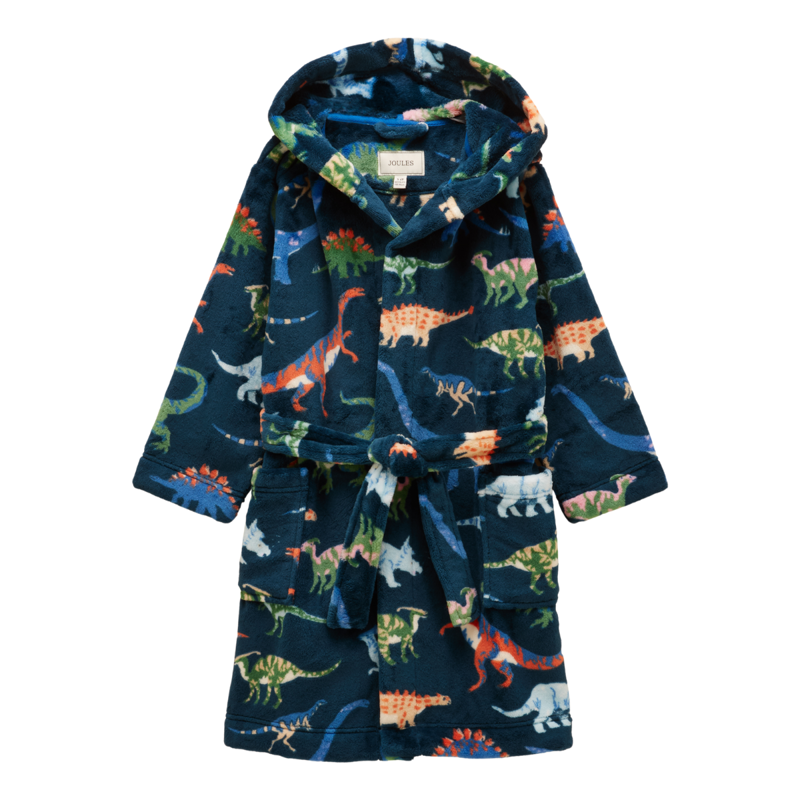Joules Boys' Snug Dressing Gown - Navy Dino