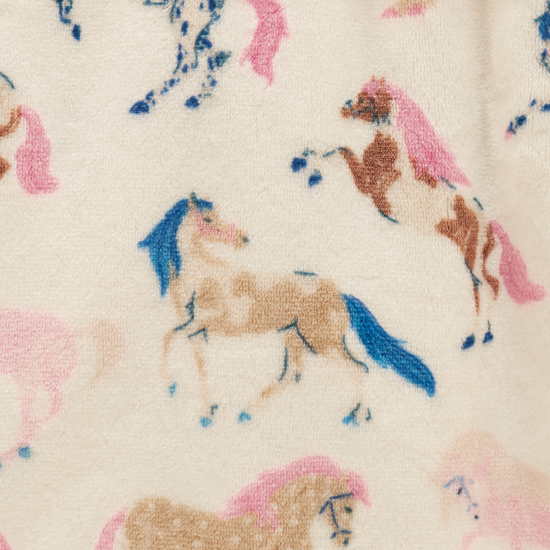 Joules Girls' Snug Dressing Gown - Cream Horse-3