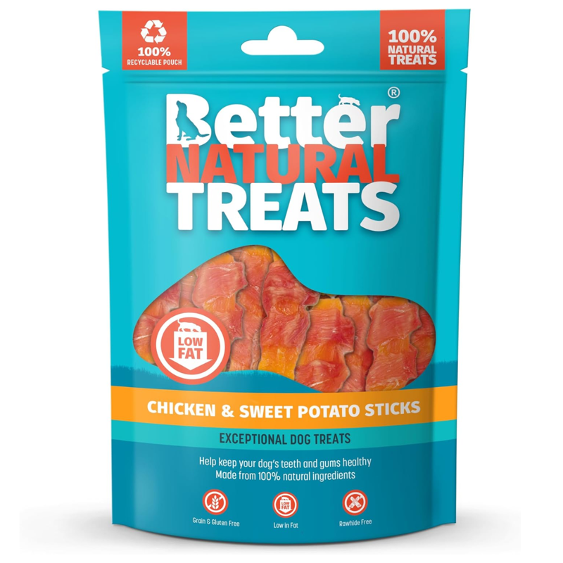 Better Natural Treats Chicken and Sweet Potato Sticks 90g