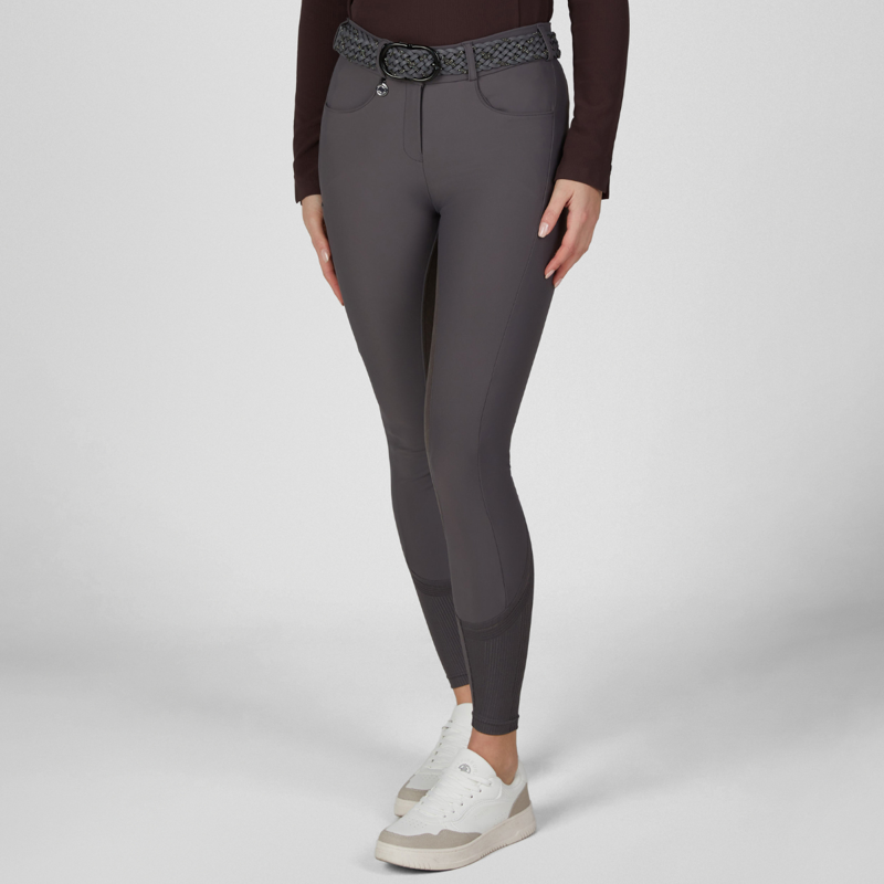 Pikeur Ladies Ceelina Grid TexLeather Breeches - Basalt Grey-6
