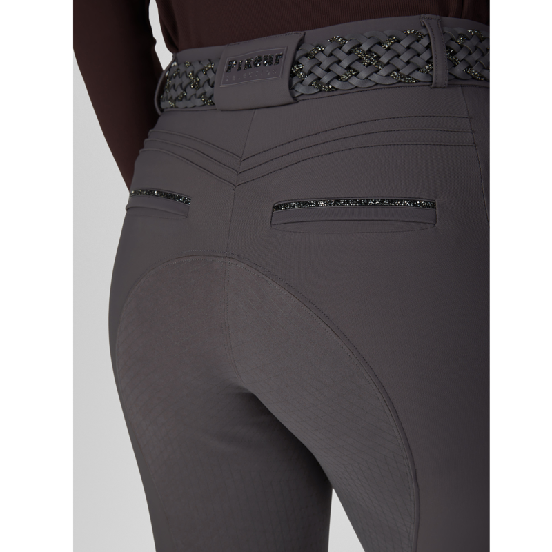 Pikeur Ladies Ceelina Grid TexLeather Breeches - Basalt Grey-5