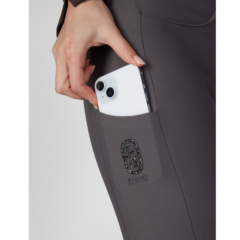 Pikeur Ladies Ceelina Grid TexLeather Breeches - Basalt Grey-2