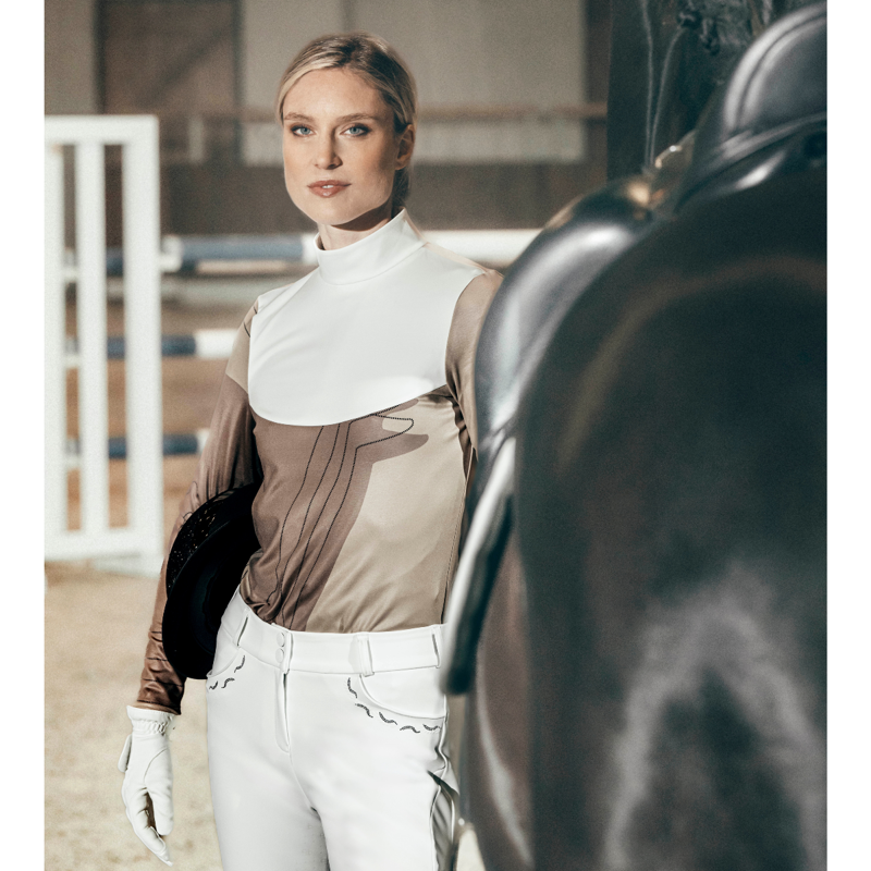 Pikeur Ladies Selection Long Sleeved Competition Shirt - Mocha Cream-5