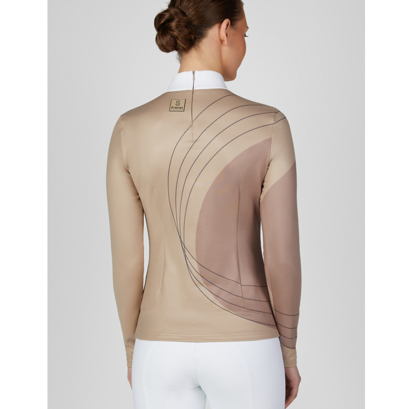 Pikeur Ladies Selection Long Sleeved Competition Shirt - Mocha Cream-3