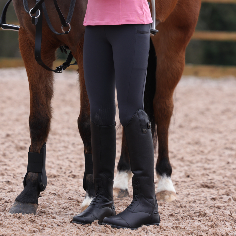 Aubrion Young Rider React Crossover Riding Tight - Charcoal-9