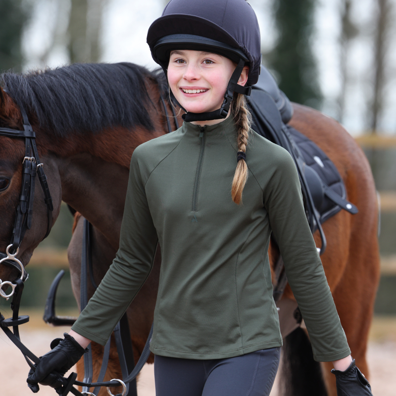 Aubrion Young Rider React Winter Base Layer - Khaki-12