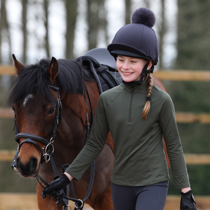 Aubrion Young Rider React Winter Base Layer - Khaki-10