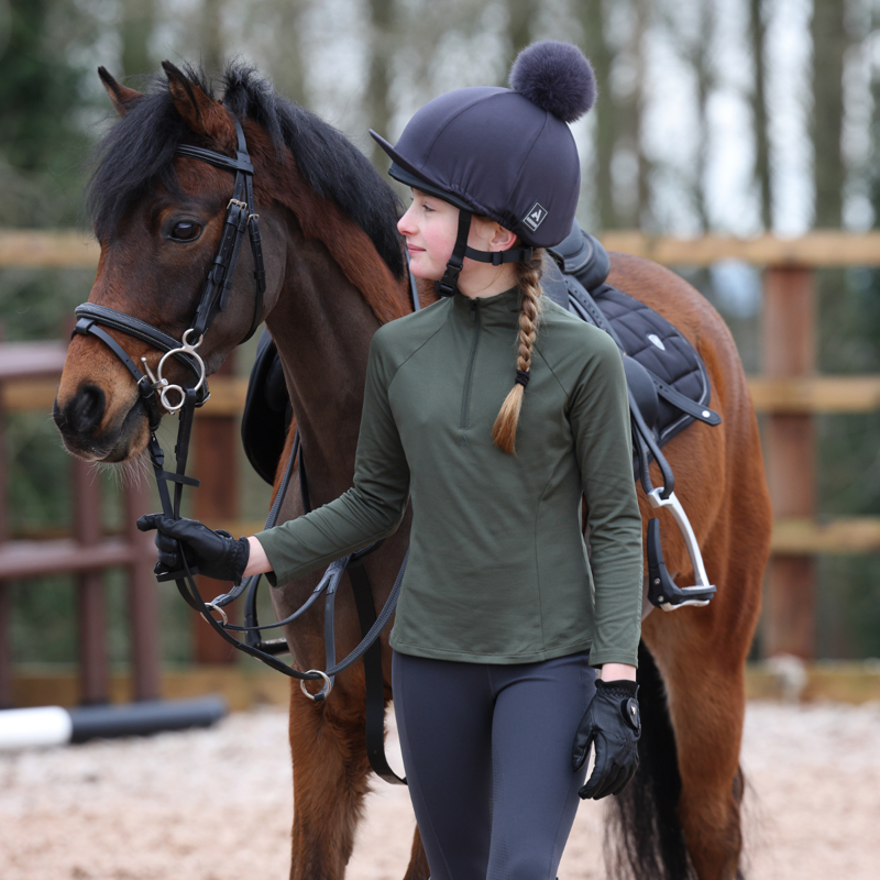 Aubrion Young Rider React Winter Base Layer - Khaki-9