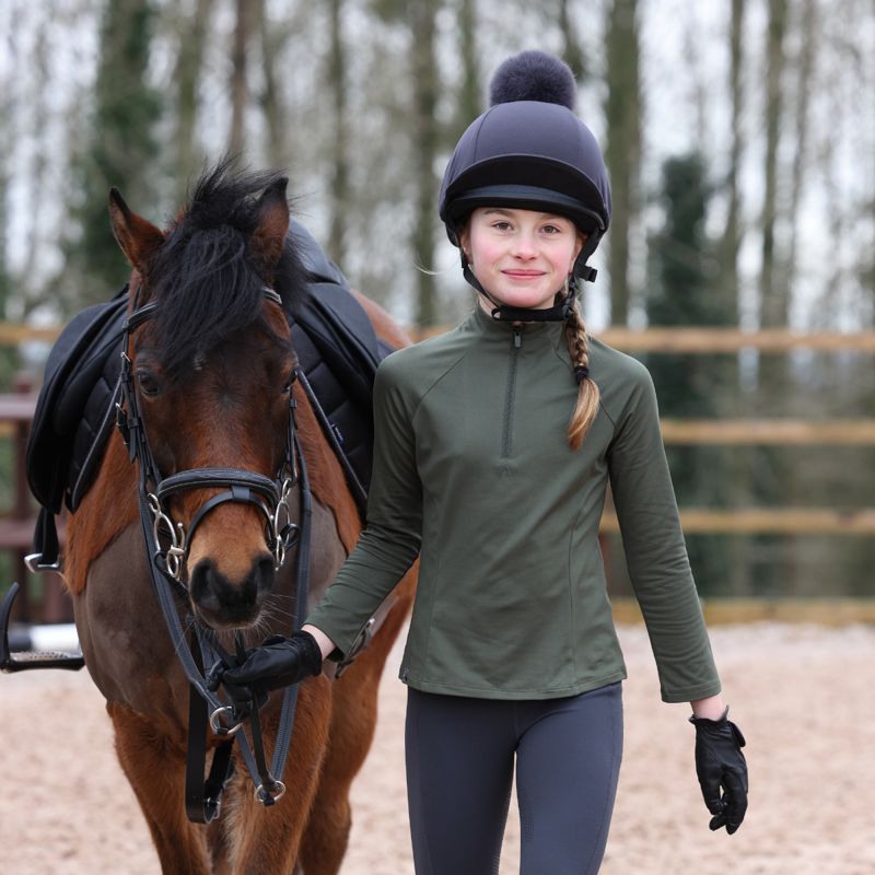 Aubrion Young Rider React Winter Base Layer - Khaki-11