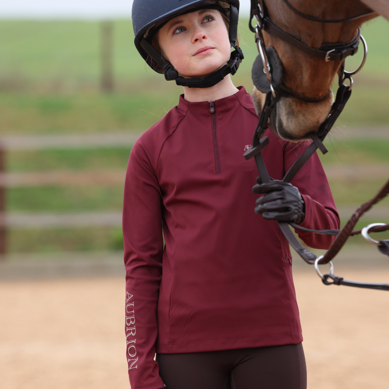 Aubrion Equestrian Young Rider Winter Long Sleeve Base Layer - Port-11