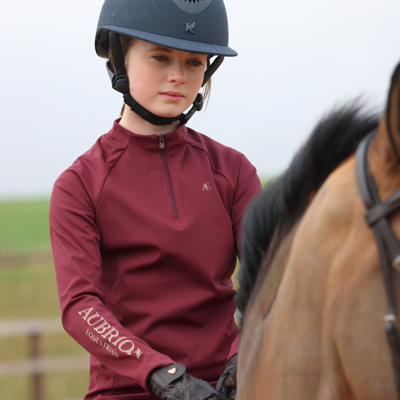Aubrion Equestrian Young Rider Winter Long Sleeve Base Layer - Port-9