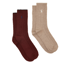 Joules Ladies Cable 2 Pack Socks - Oat/Berry