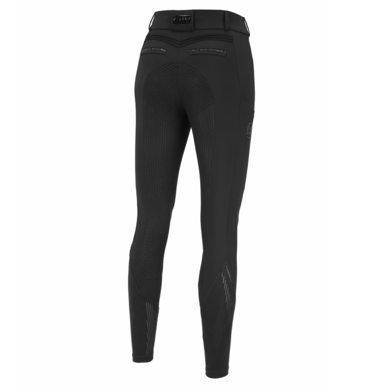 Pikeur Ladies Ceelina Grid TexLeather Breeches - Black-1