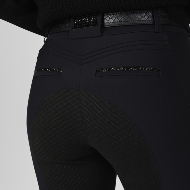 Pikeur Ladies Ceelina Grid TexLeather Breeches - Black-3