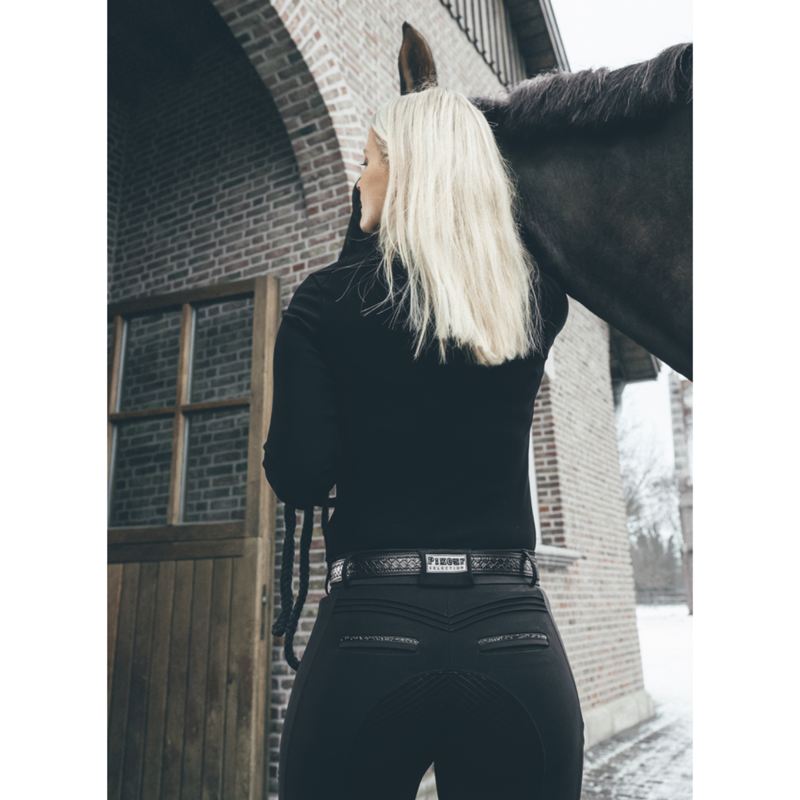 Pikeur Ladies Ceelina Grid TexLeather Breeches - Black-7