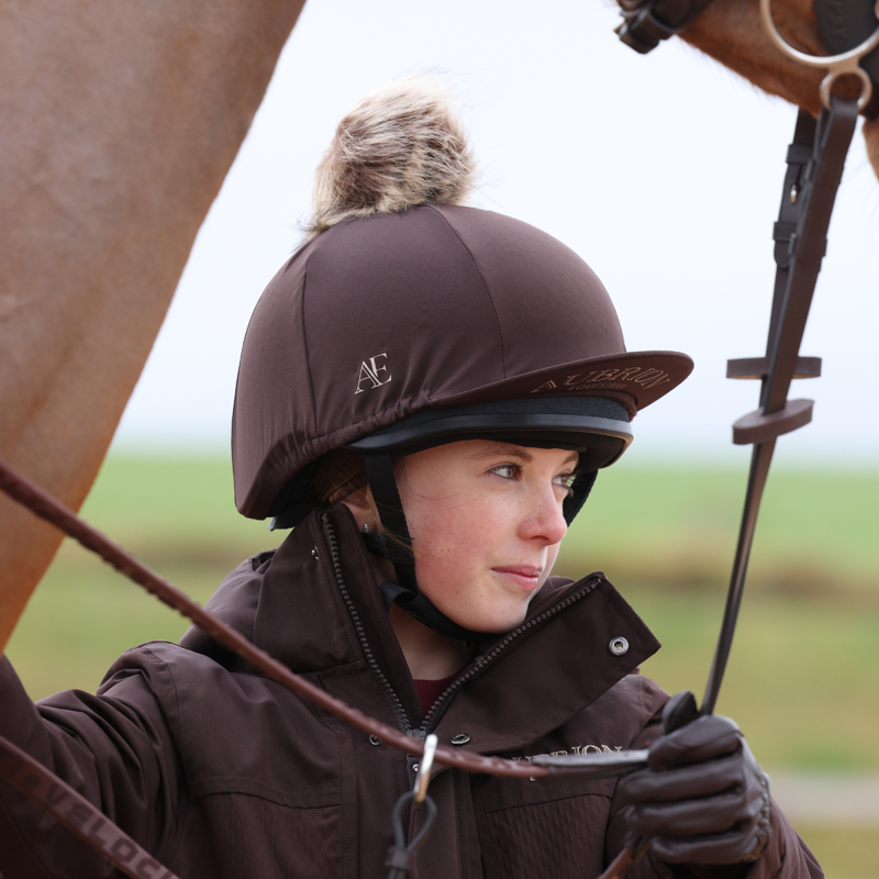 Aubrion Equestrian Hat Cover - Espresso-7