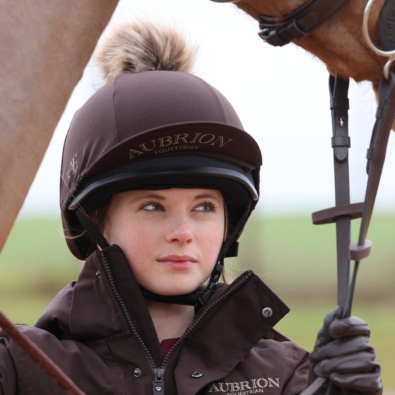 Aubrion Equestrian Hat Cover - Espresso-6