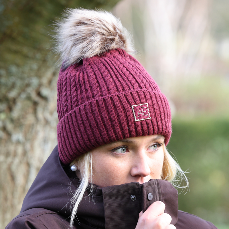 Aubrion Equestrian Knit Hat - Port-5