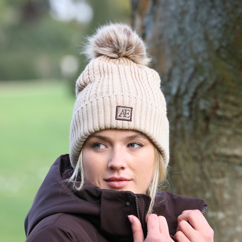 Aubrion Equestrian Knit Hat - Oat-4
