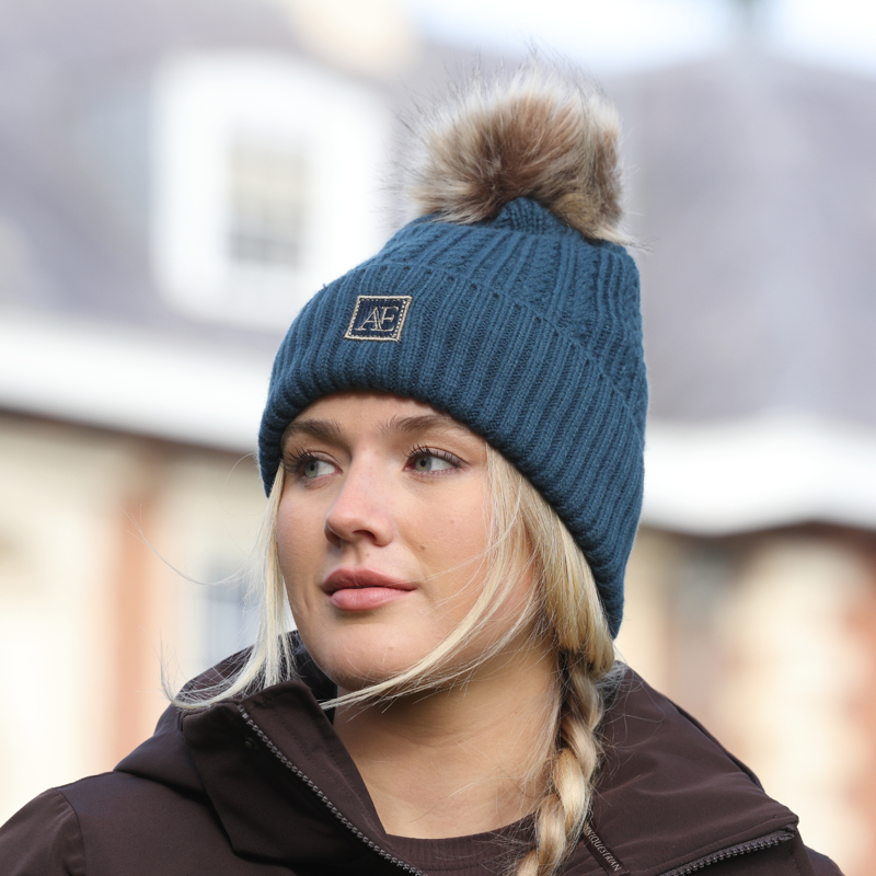 Aubrion Equestrian Knit Hat - Estate Blue-4