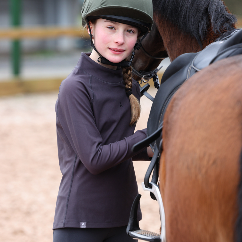 Aubrion Young Rider React Relaxed Base Layer - Charcoal-6