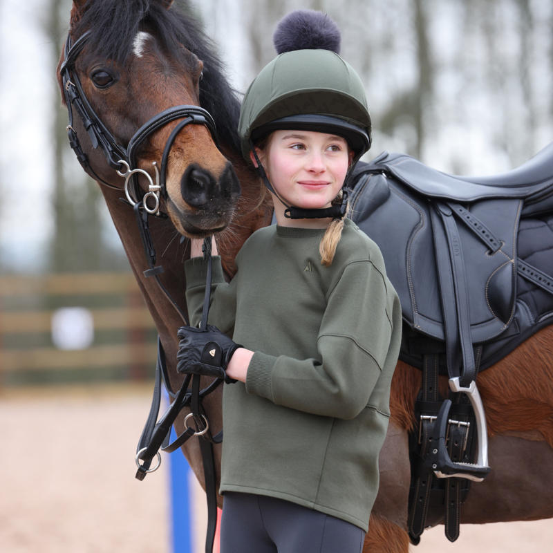 Aubrion Young Rider React Sweatshirt - Khaki-8