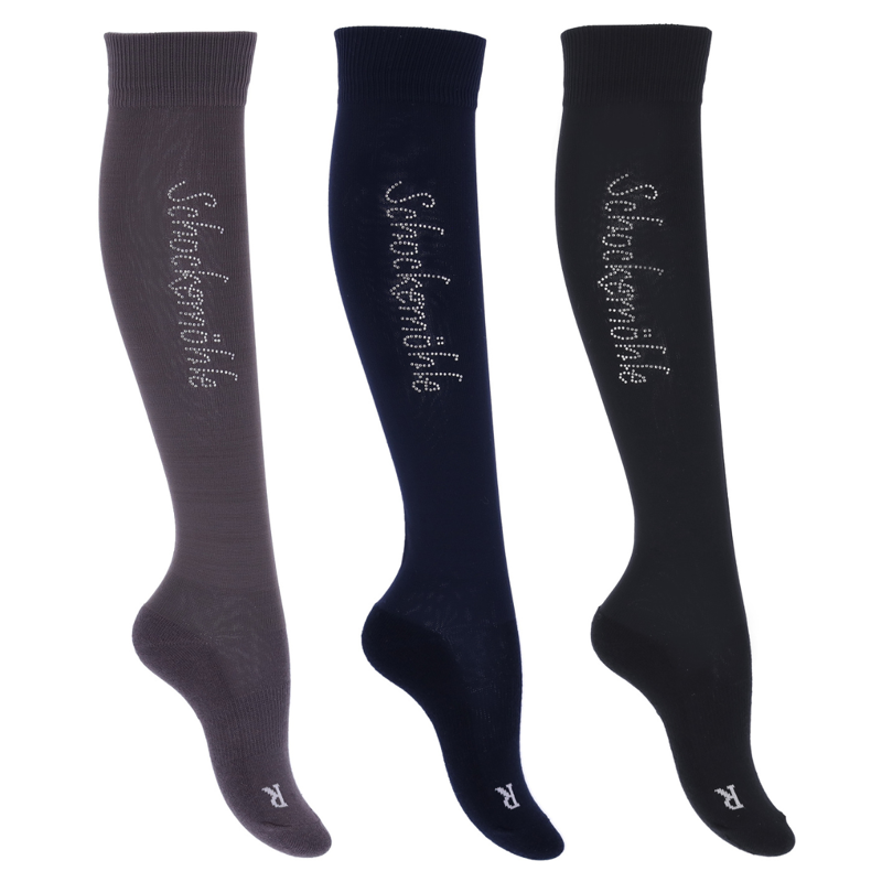 Schockemohle Ladies Glamour Functional Socks - Dark Navy-2