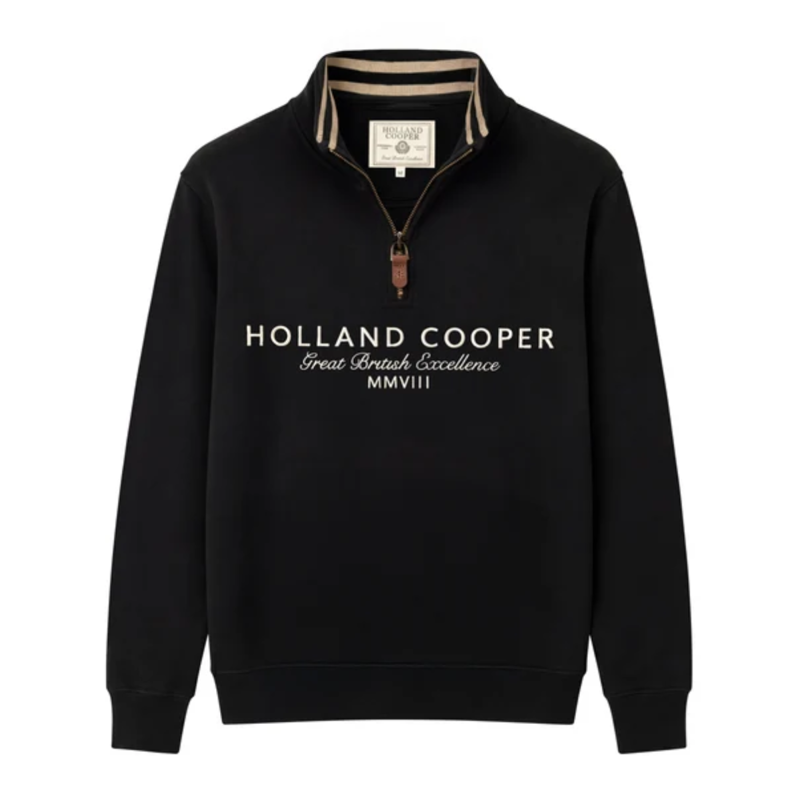 Holland Cooper Men's Heritage Quarter Zip Sweat - Black-4