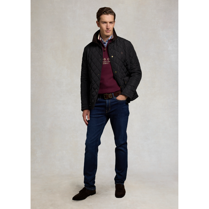 Holland Cooper Men's Heritage Quarter Zip Sweat - Mulberry-2