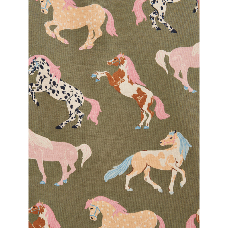 Joules Girls' Kipwell Pyjamas - Khaki Horses-4