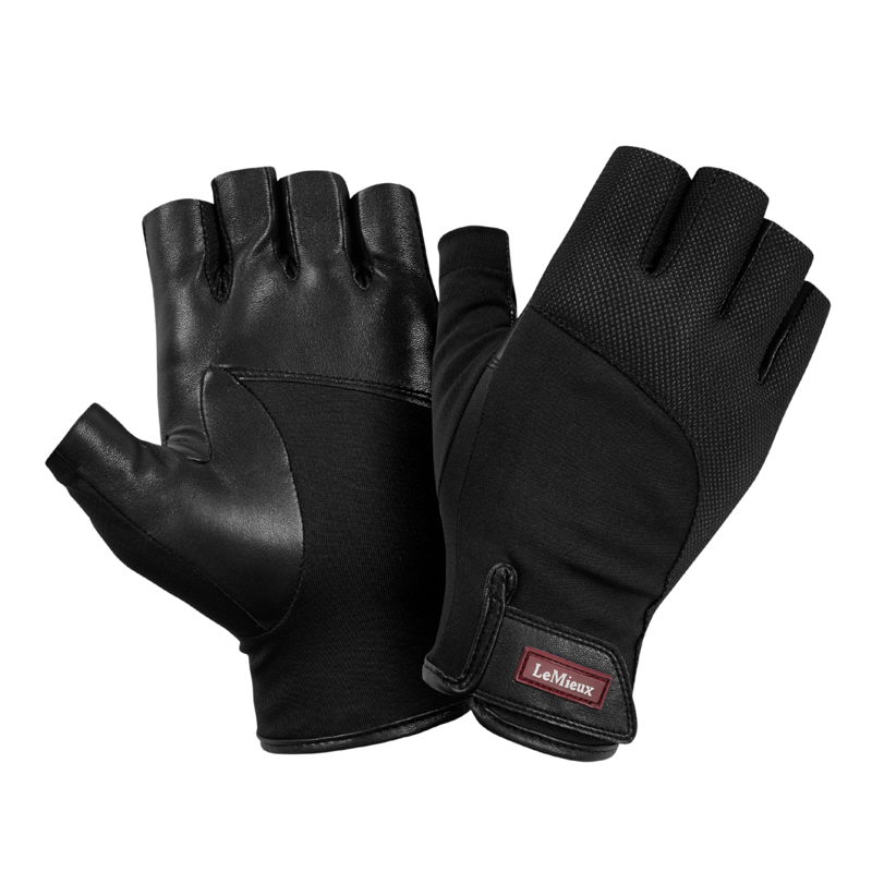 LeMieux Fingerless Riding Gloves - Black