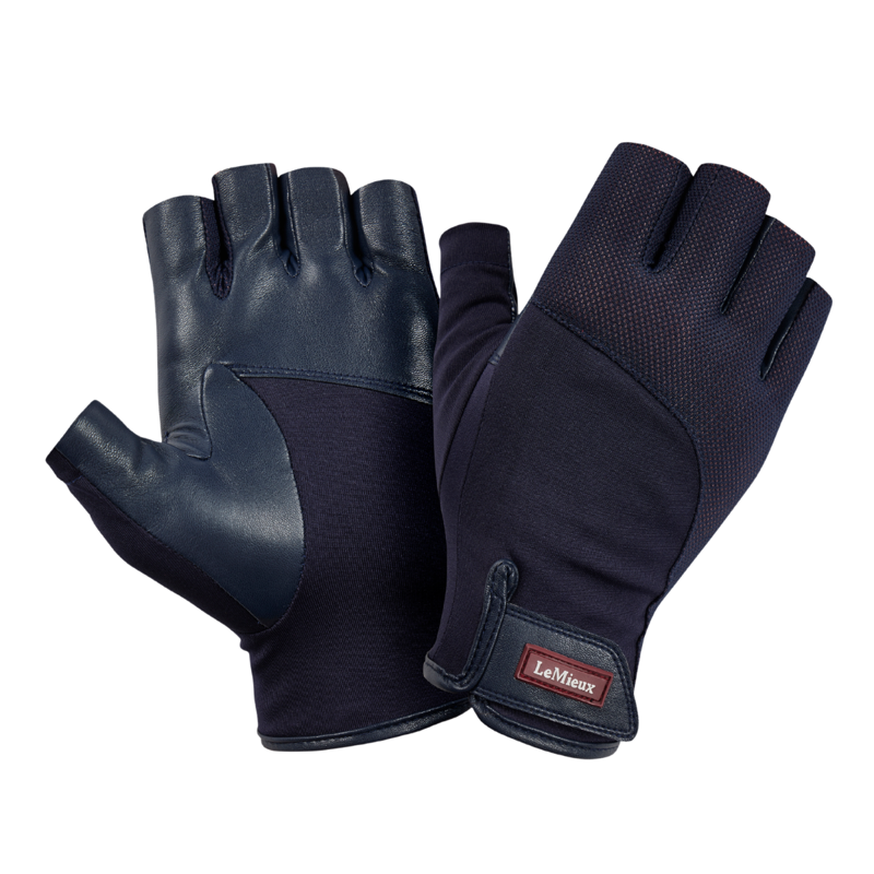 LeMieux Fingerless Riding Gloves - Navy