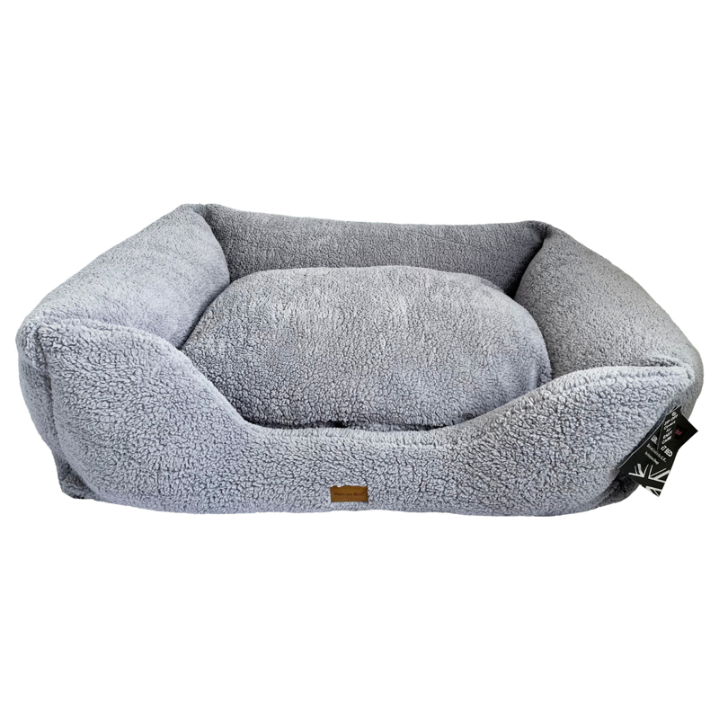 Hem and Boo Supersoft Fleece Rectangle Dog Bed - Grey