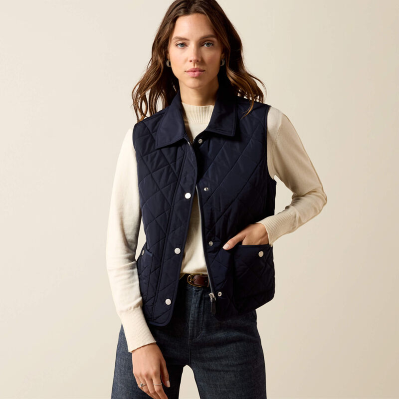 Ariat Women's Woodgate Gilet - Show Navy-3