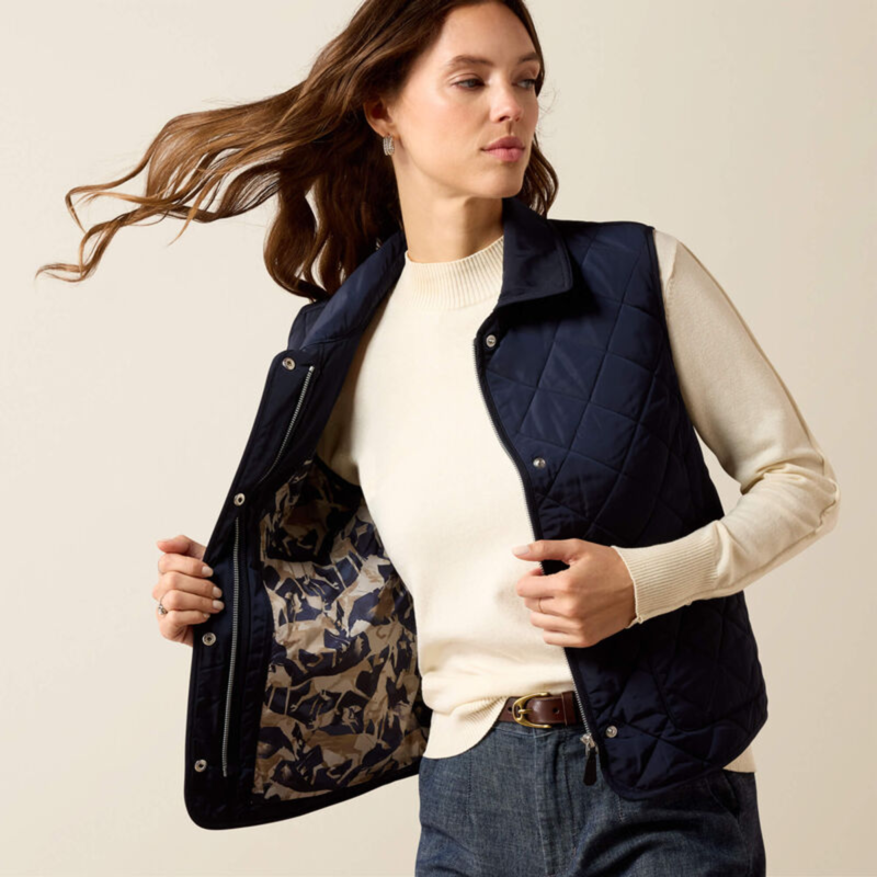 Ariat Women's Woodgate Gilet - Show Navy-4