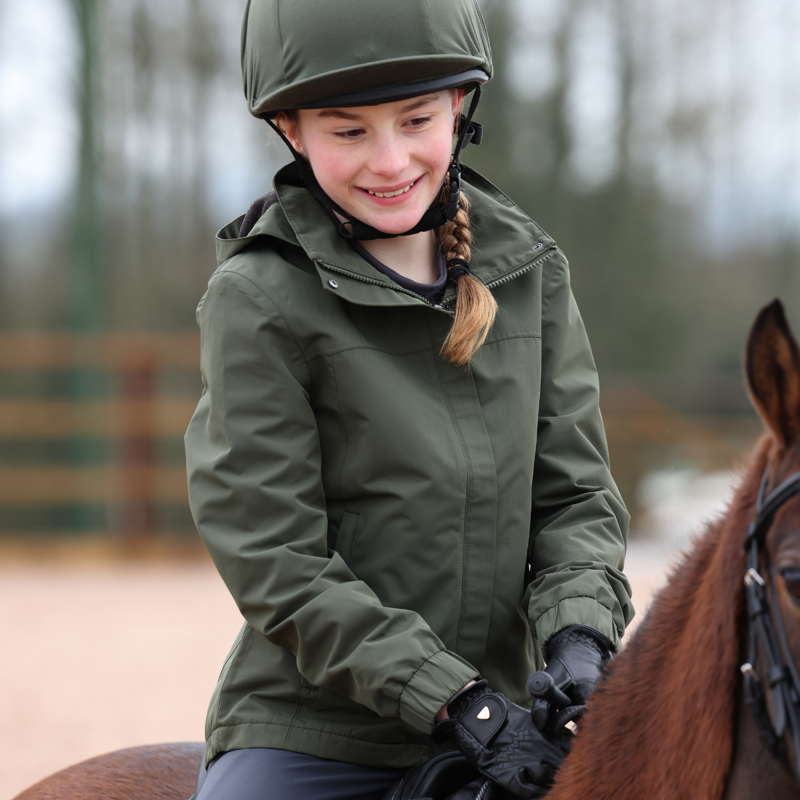 Aubrion Young Rider React Thermal Waterproof Coat - Khaki-8