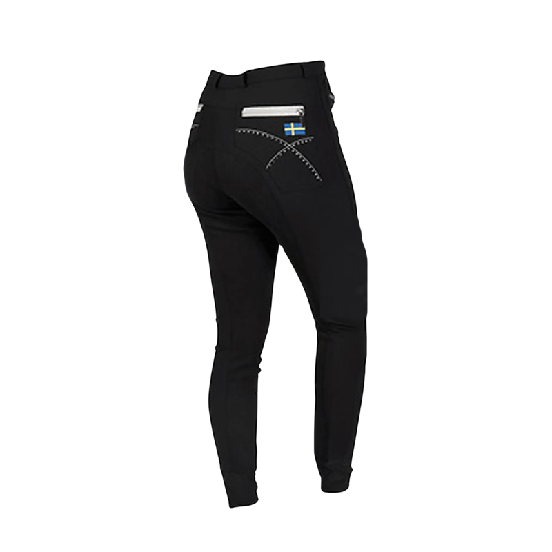 Montar Childrens Sweden Flag Breeches Full Seat - Black