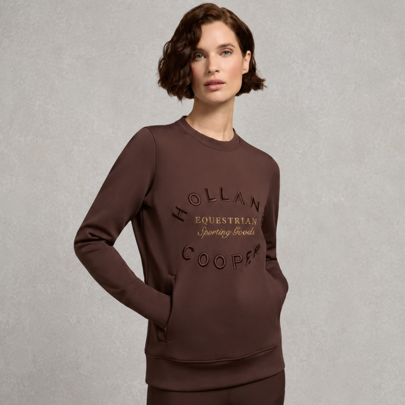 Holland Cooper Crystal Crew Neck Sweat - Walnut