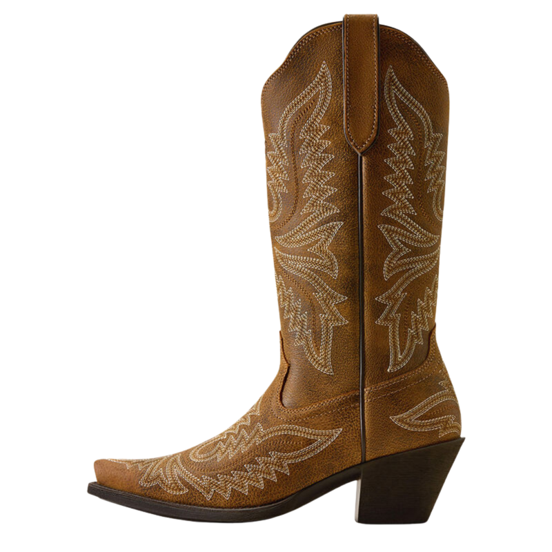 Ariat Women's Round Up Collins D Toe Western Boot - Brown Bomber-1