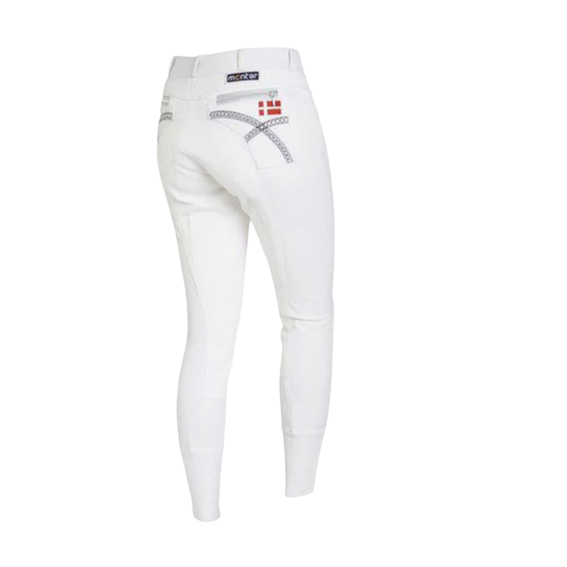 Montar Diamante Full Seat Ladies Breeches - White