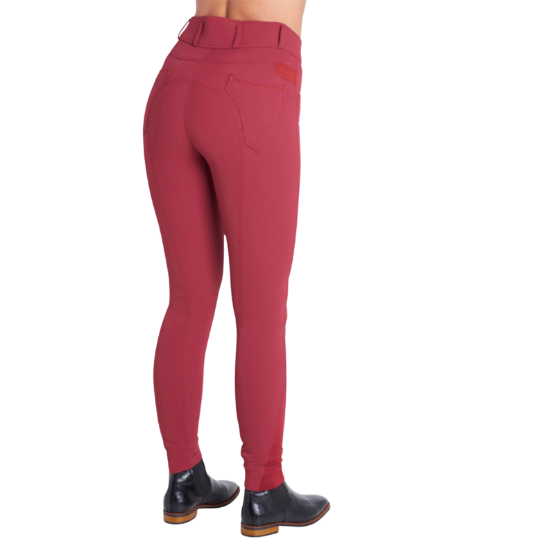 Montar Lena Yati Ladies Silicone Knee Patch Breeches - Red