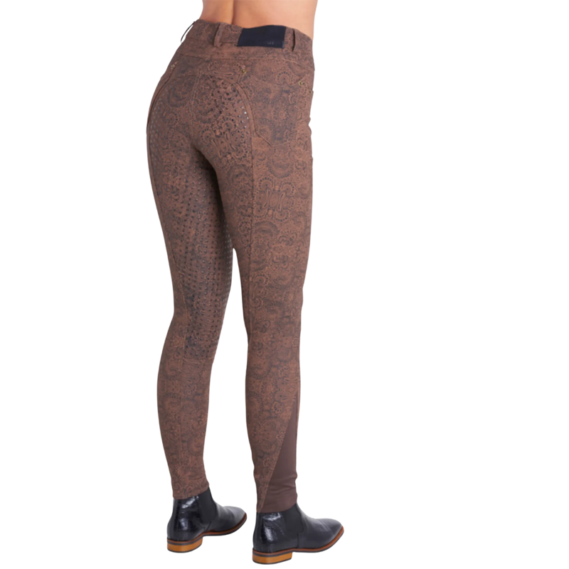 Montar Hattie Yati Ladies Full Silicone Seat Breeches - Brown