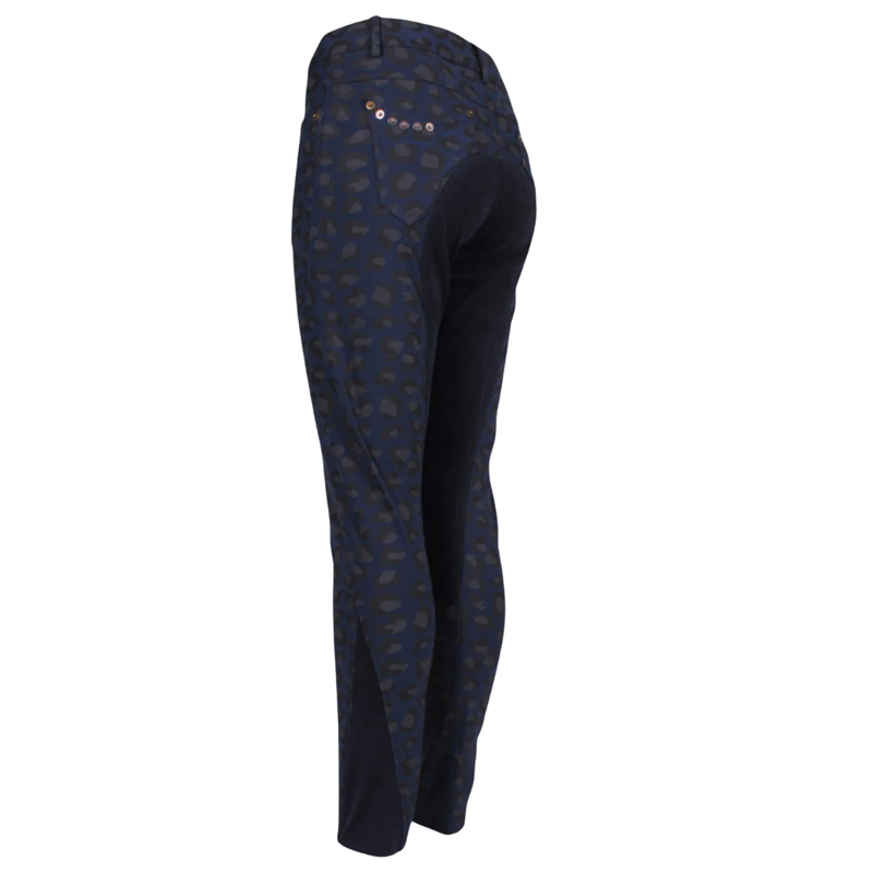 Montar Bridget Leopard Print Ladies Full Seat Breeches - Blue-1