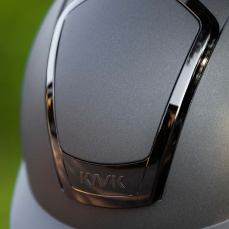 Kask Nemesi Metal Standard Peak Riding Hat - Smokey Black-2
