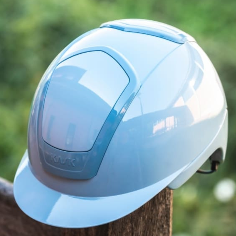 Kask Nemesi Shine Standard Peak Riding Hat - Soft Blue-2