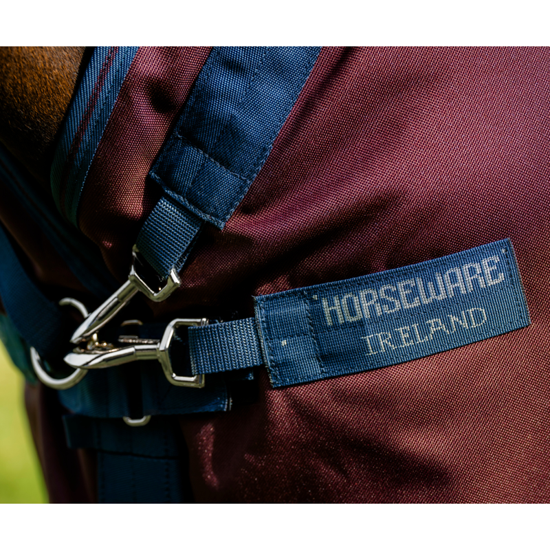 Horseware Amigo 1200D 250g Turnout Rug - Burgundy/Navy/Titanium Grey-3