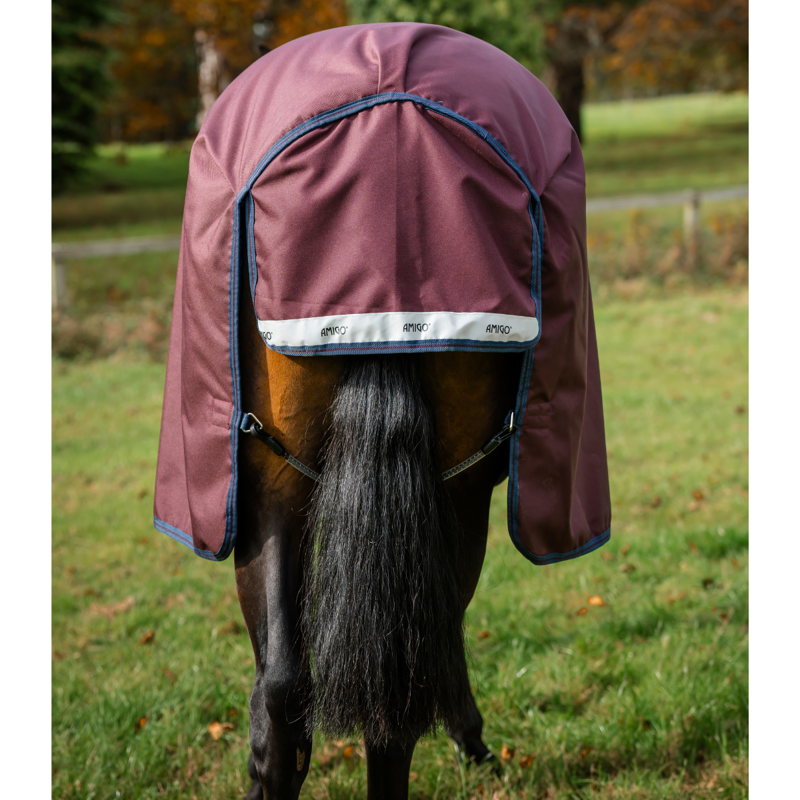 Horseware Amigo 1200D 250g Turnout Rug - Burgundy/Navy/Titanium Grey-5