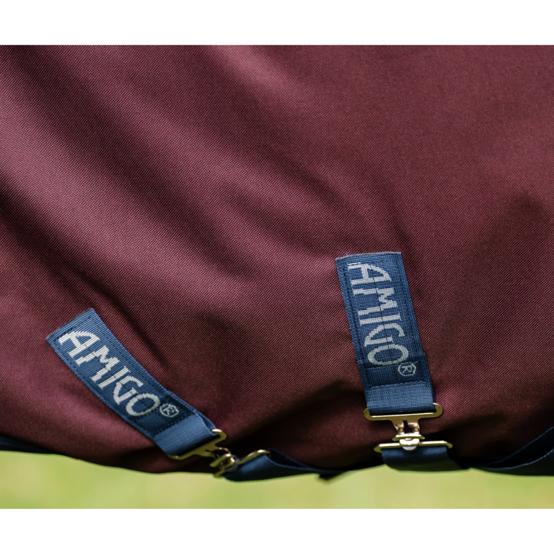 Horseware Amigo 1200D 250g Turnout Rug - Burgundy/Navy/Titanium Grey-4